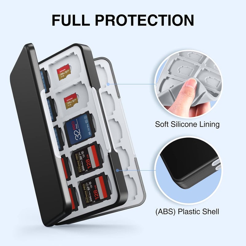 HEIYING SD Card Holder for Memory SD and TF Cards, Portable SDXC SDHC Memory Card Holder Case Compatible with 40 SDXC SDHC and 40 TF Cards Slots - Image 4